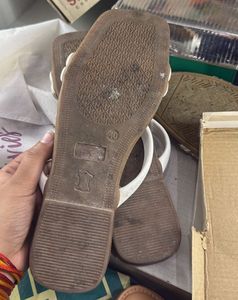 Stylish White Strap Flat Sandals