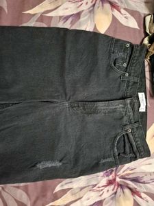 Charcoal High-Rise Straight Jean