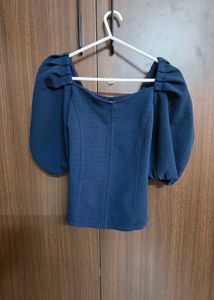Puff Sleeve Square Neck Top