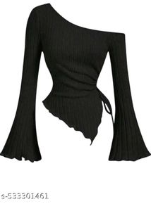 Chic One-Shoulder Black Top