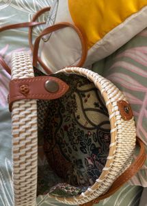 Boho Woven Round Crossbody Bag