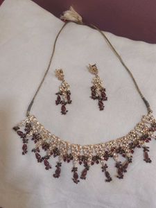 Maroon Necklace diamond set SIA brand