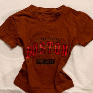 Brown Baby Crop Tee