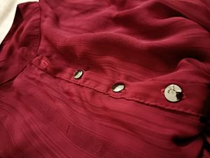 Beautiful Jean Top With High Neck And Button At Ne