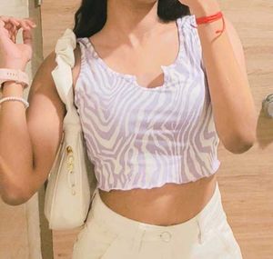 Shein Zebra Print Crop Top