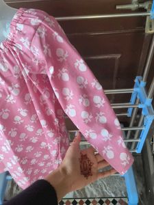 Pink Floral Print Kurti