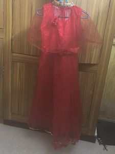 Stunning Red Embellished Frock