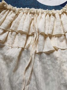 Cream Ruffle Off-Shoulder Top