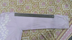 Beautiful Lavender Kurta with White Embroidery