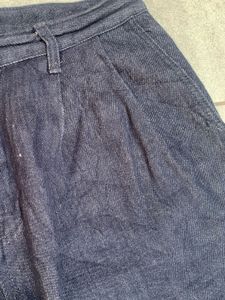 raw denim wide leg trouser