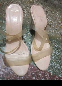 Clear Strap Block Heel Sandals
