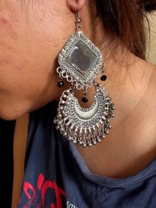 Boho Ethnic Earrings with Mirror