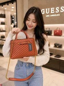 GUESS* *QUILTED SELA SMALL GIRLFRIEND SATCHEL BAG*