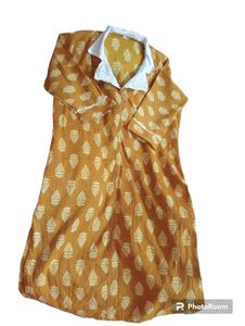 Pure Cotton Kantha Stitching Kurta With Hakoba Collar Panel