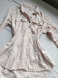 Chic Pink Oversized Tunic Shirt