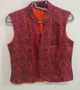 Stylish Embroidered Brocade Vest