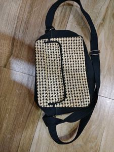 Vintage Houndstooth Crossbody Bag