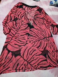 Chic Tropical Print Swim Cover-Up