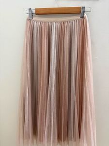 Tulle Sparkly Pleated Midi Skirt