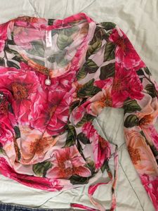 Floral Mesh Top