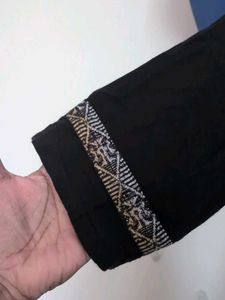Black Kurta with slight Embroidery