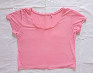 Women's Pink Cropped T-Shirt