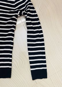 Striped Mock Neck Sweater