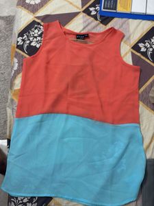 Coral Sleeveless Top