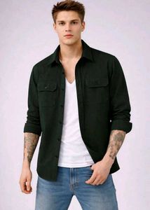 Men's Premium Dark Green Utility Casual Shirt | Do