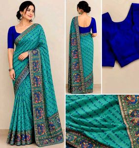 BANDHANI SAREE WITH MATCHING BLOUSE