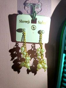 Handmade Pearl Chainnetic earrings with chain