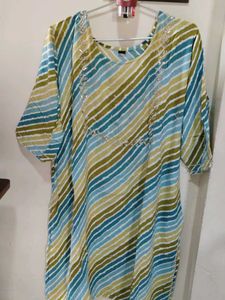 Embellished Striped Kurta