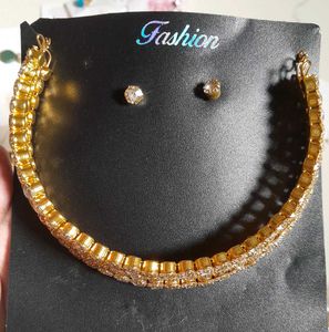 Stunning Gold &amp; Crystal Choker Set