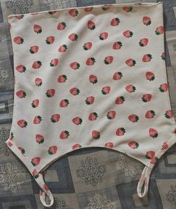 Cute Strawberry Print Crop Top
