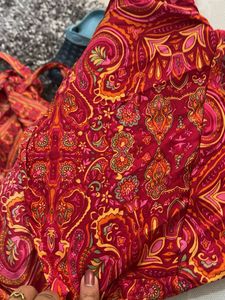 Vibrant Paisley Print knot top