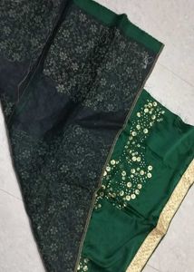 Emerald Green Embellished saree blouse piec