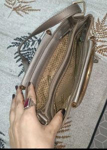 Elegant Taupe Dual handle &amp; sling bag