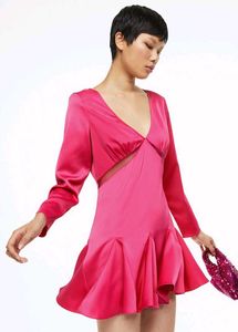 Pink satin crepe Mini dress