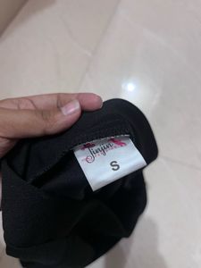 Black Mini Skirt with Slit