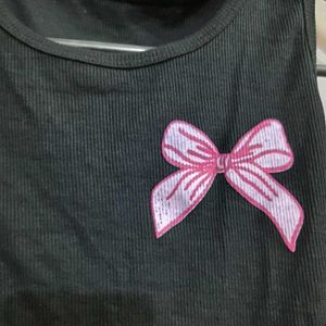 Cute Black Bow Tank Top
