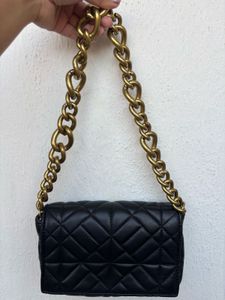 ZARA Black Quilted Chain Crossbody Bag