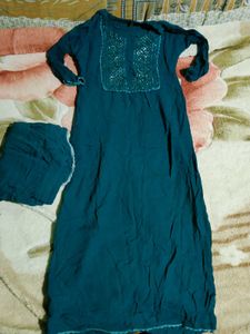 Teal Blue Kurta Set with Pants