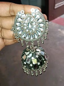Mirror Work Jhumka Earrings &amp;Stude