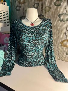 Leopard Print Long Sleeve Top