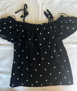 Cute Polka Dot Off-Shoulder Top