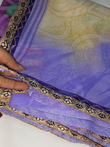 NEW LAVENDAR PRINTED SAREE
