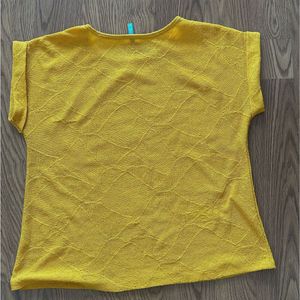 Yellow Textured Casual Top