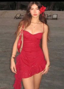 Sparkly Red Mini Dress