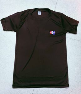 Classic Brown T-Shirt with Embroidered Logos