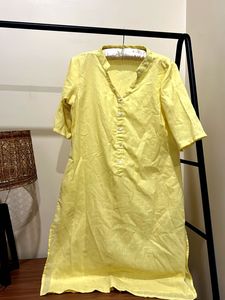 Libas Vibrant Yellow Cotton Kurta, tag size XL